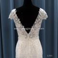 Long Sleeves Applique Champagne white real picture bridal gown